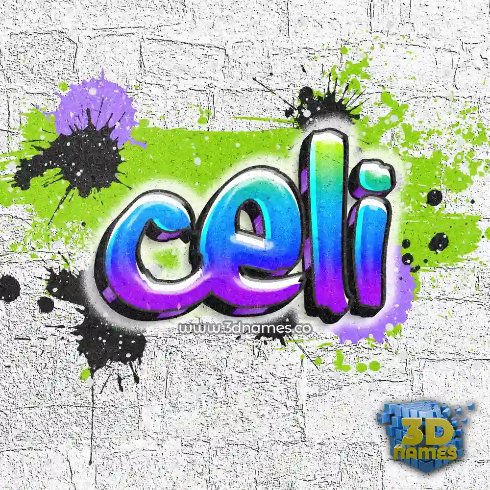 celi in Graffiti Grunge style - 3D name wallpaper