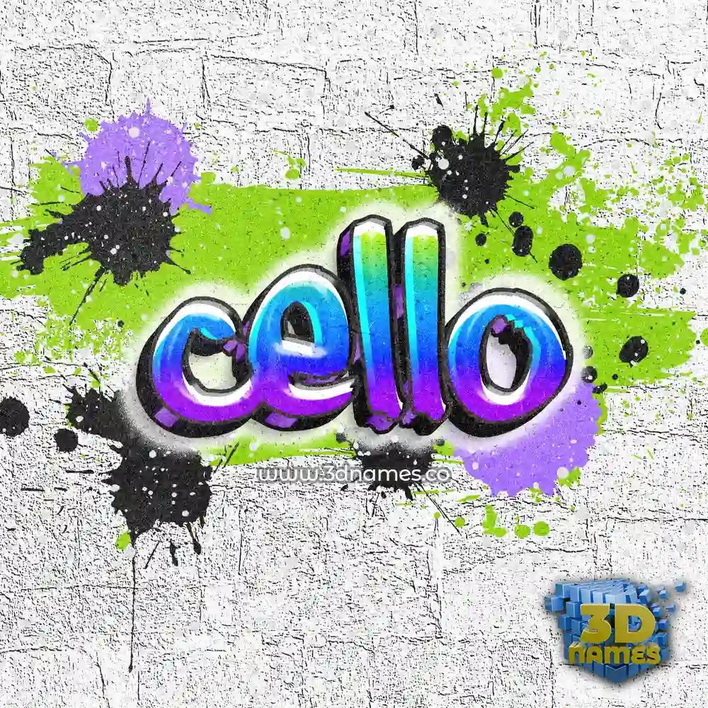 cello in Graffiti Grunge style - 3D name wallpaper