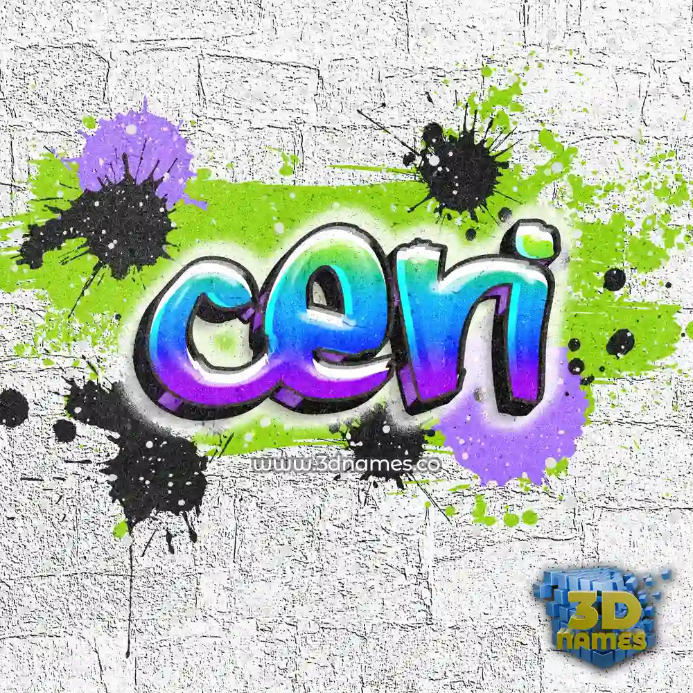 ceri in Graffiti Grunge style - 3D name wallpaper