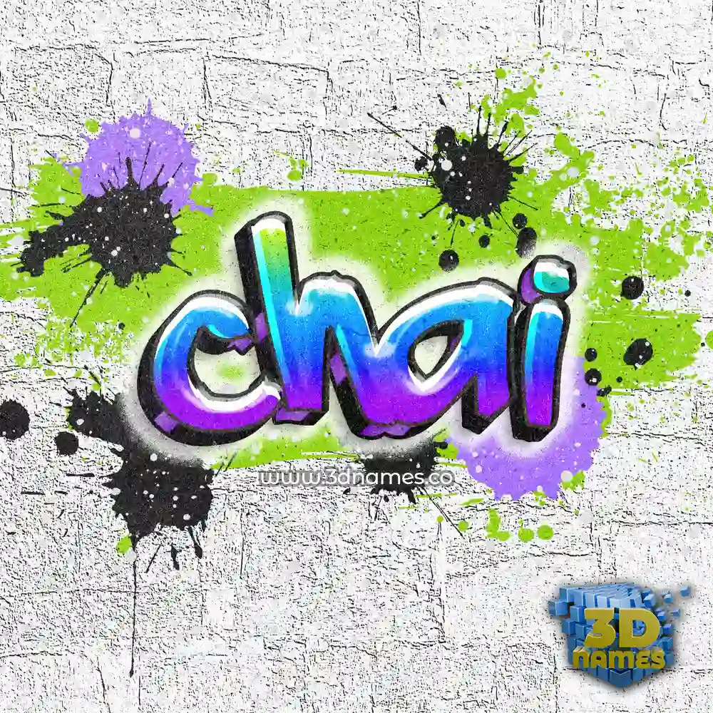 chai in Graffiti Grunge style - 3D name wallpaper
