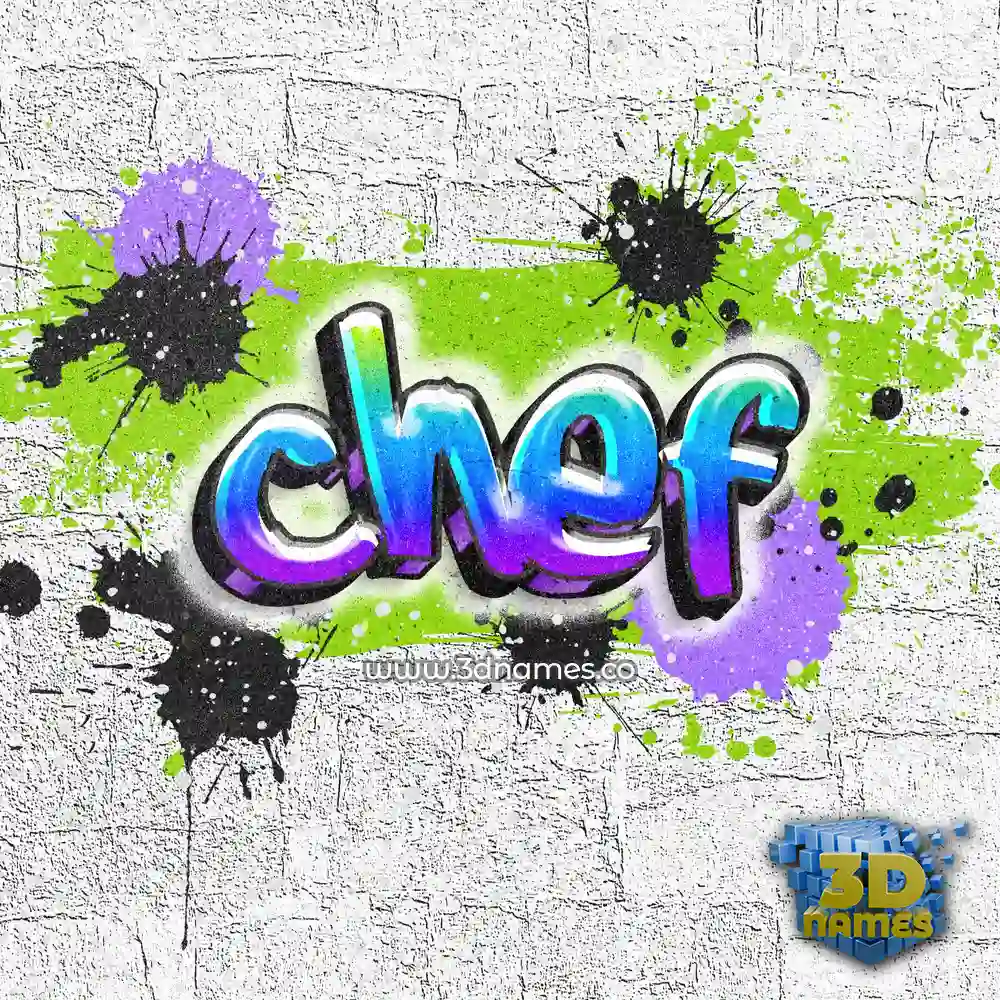 chef in Graffiti Grunge style - 3D name wallpaper