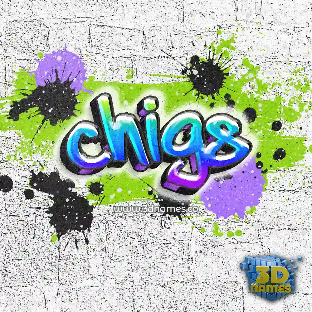 chigs in Graffiti Grunge style - 3D name wallpaper