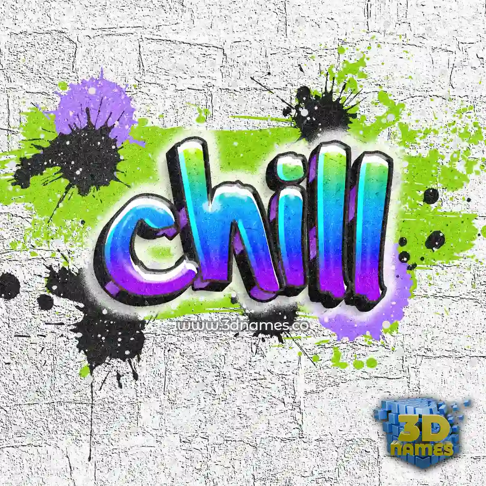 chill in Graffiti Grunge style - 3D name wallpaper