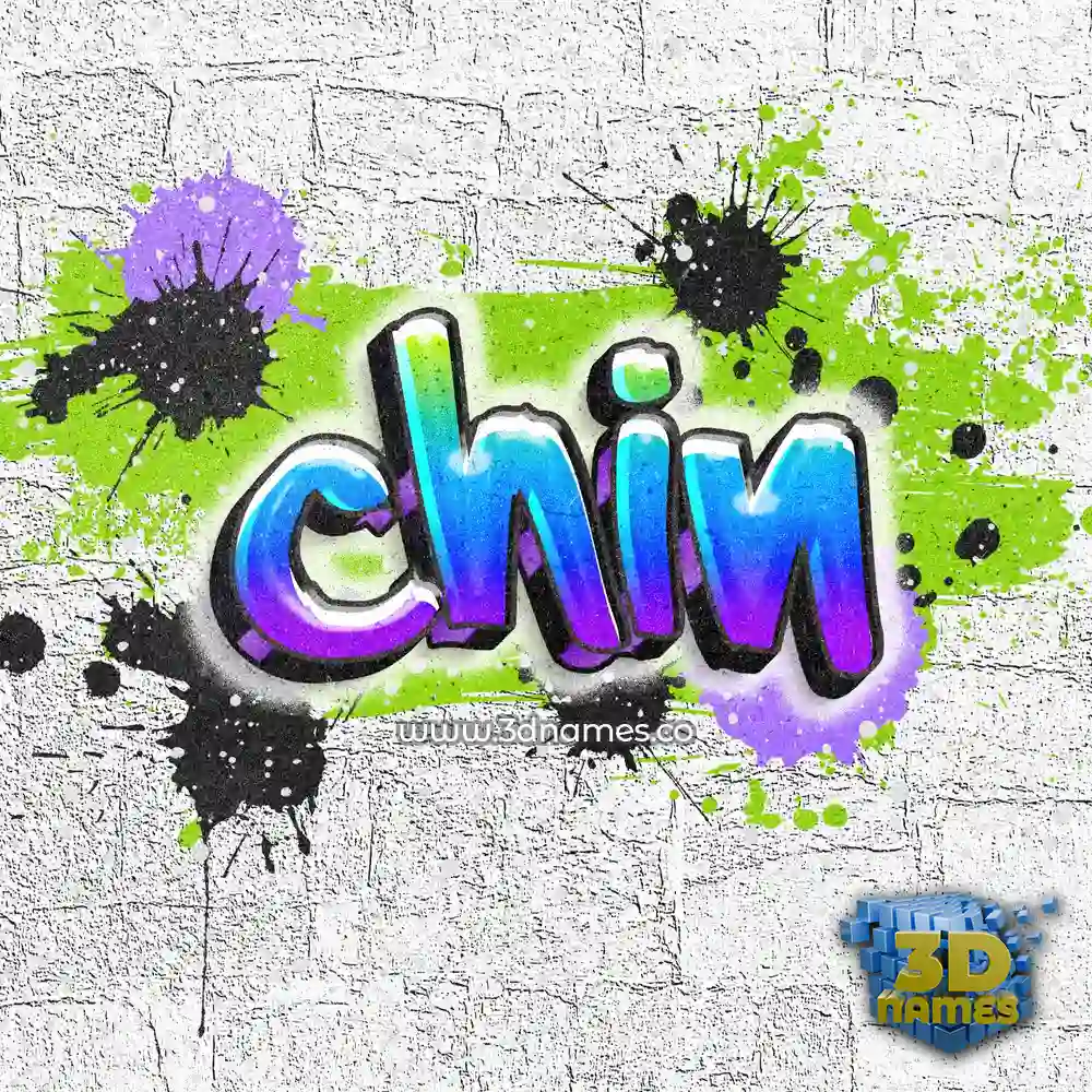 chin in Graffiti Grunge style - 3D name wallpaper