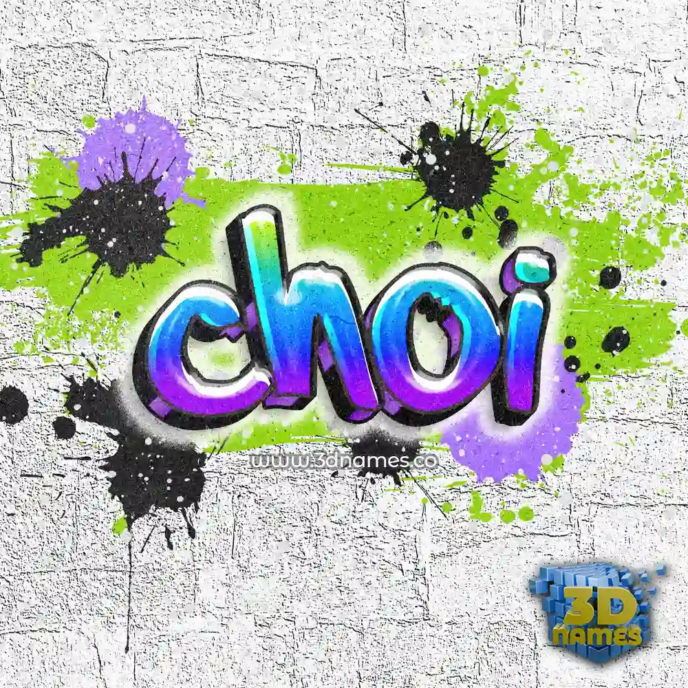 choi in Graffiti Grunge style - 3D name wallpaper