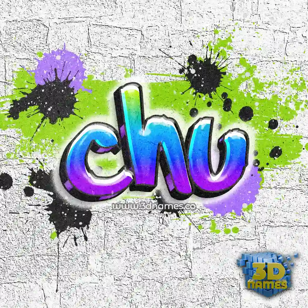 chu in Graffiti Grunge style - 3D name wallpaper
