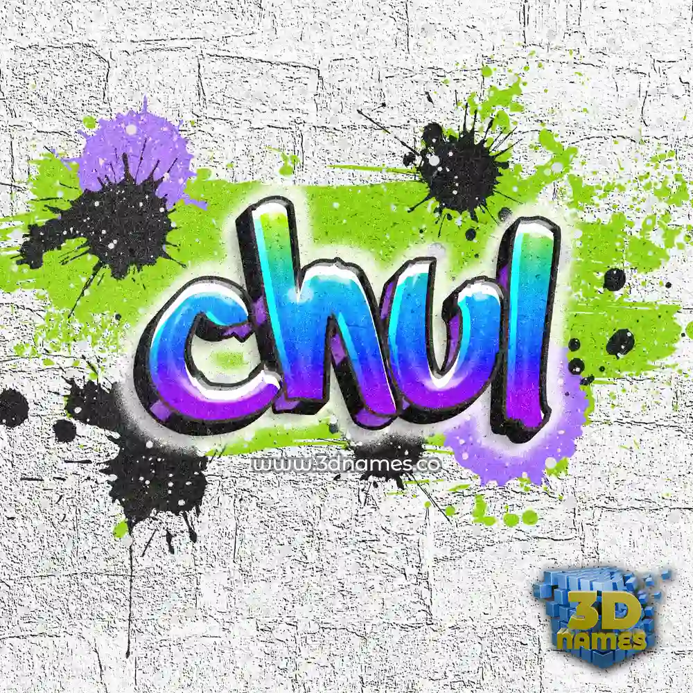 chul in Graffiti Grunge style - 3D name wallpaper