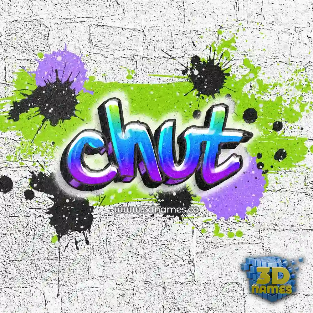 chut in Graffiti Grunge style - 3D name wallpaper