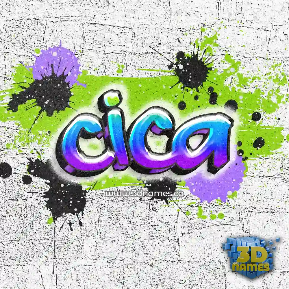 cica in Graffiti Grunge style - 3D name wallpaper