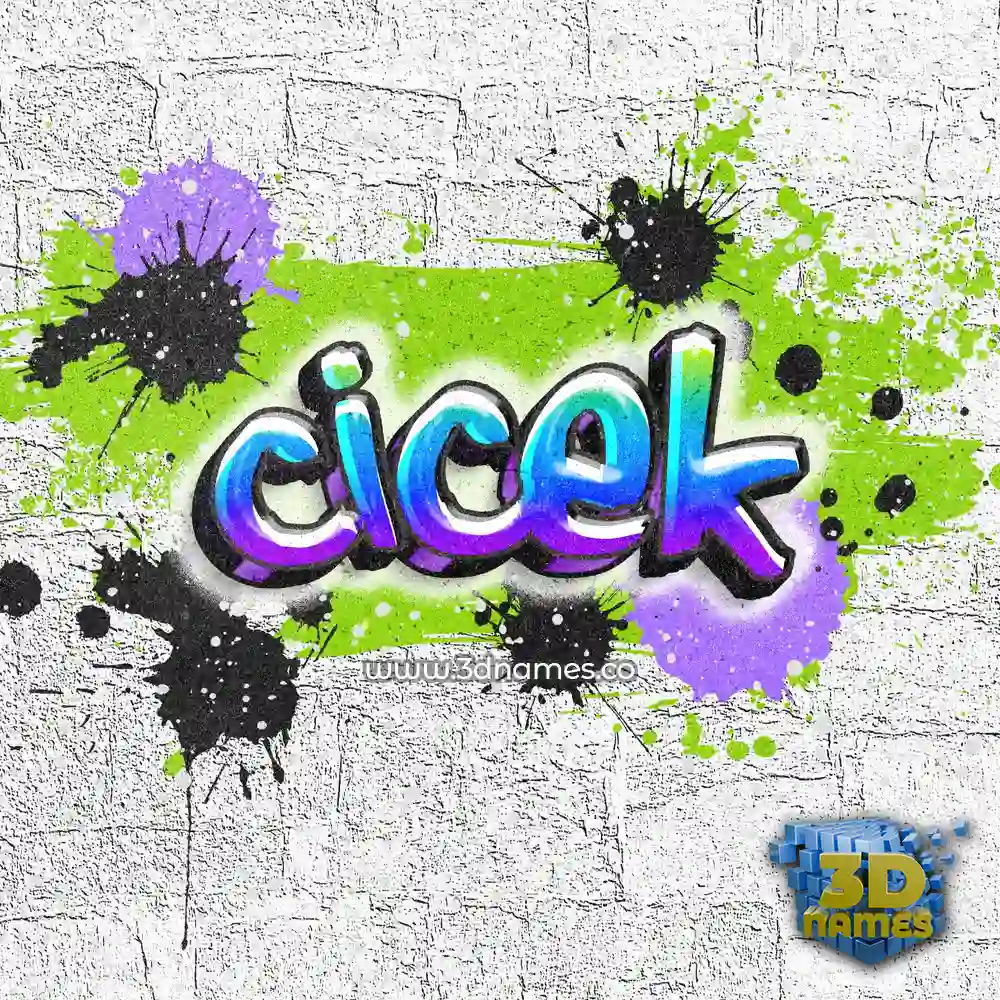 cicek in Graffiti Grunge style - 3D name wallpaper