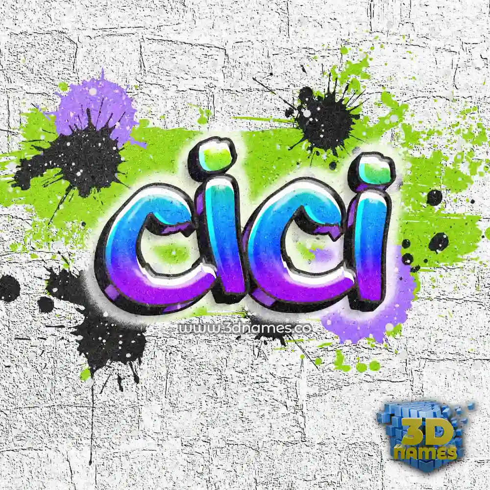 cici in Graffiti Grunge style - 3D name wallpaper