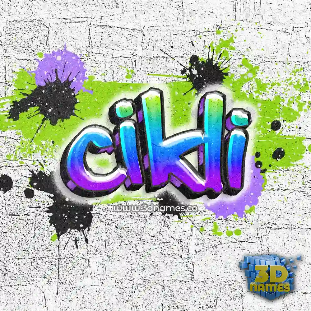 cikli in Graffiti Grunge style - 3D name wallpaper