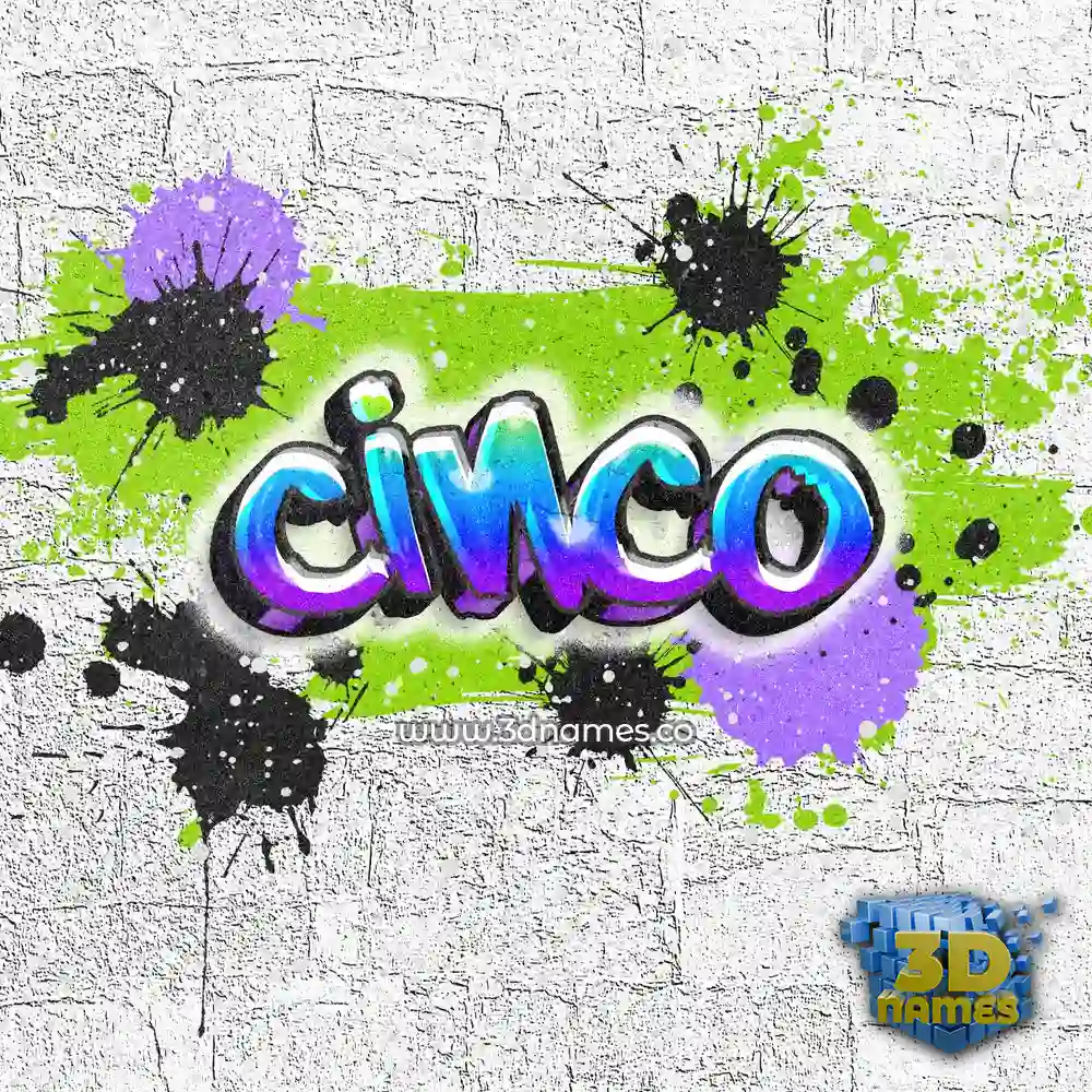 cinco in Graffiti Grunge style - 3D name wallpaper