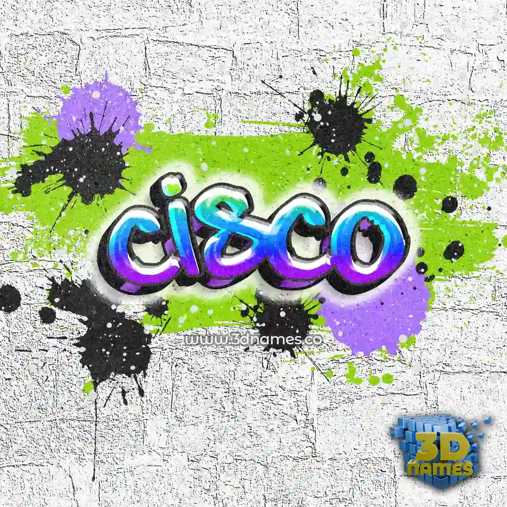 cisco in Graffiti Grunge style - 3D name wallpaper