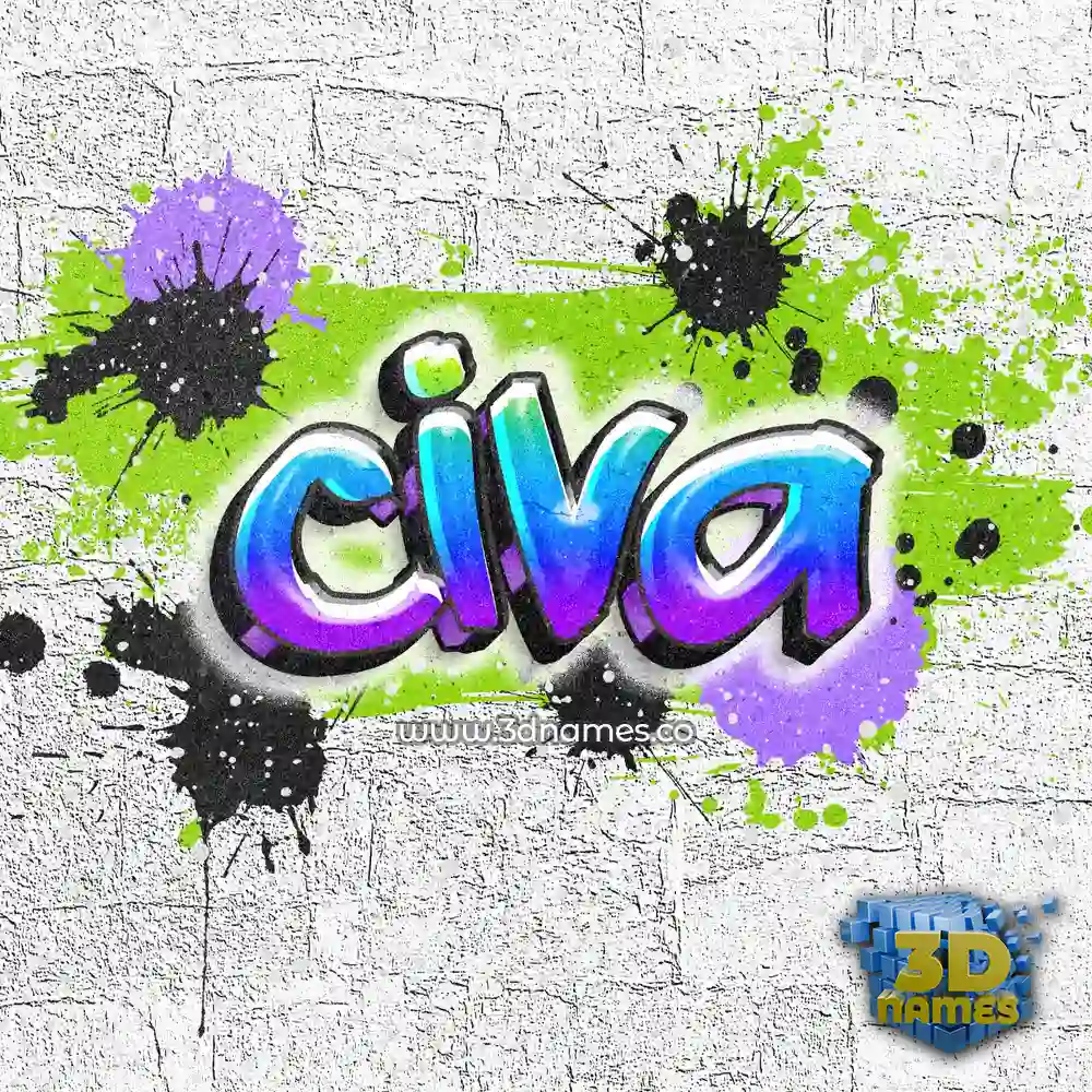 civa in Graffiti Grunge style - 3D name wallpaper