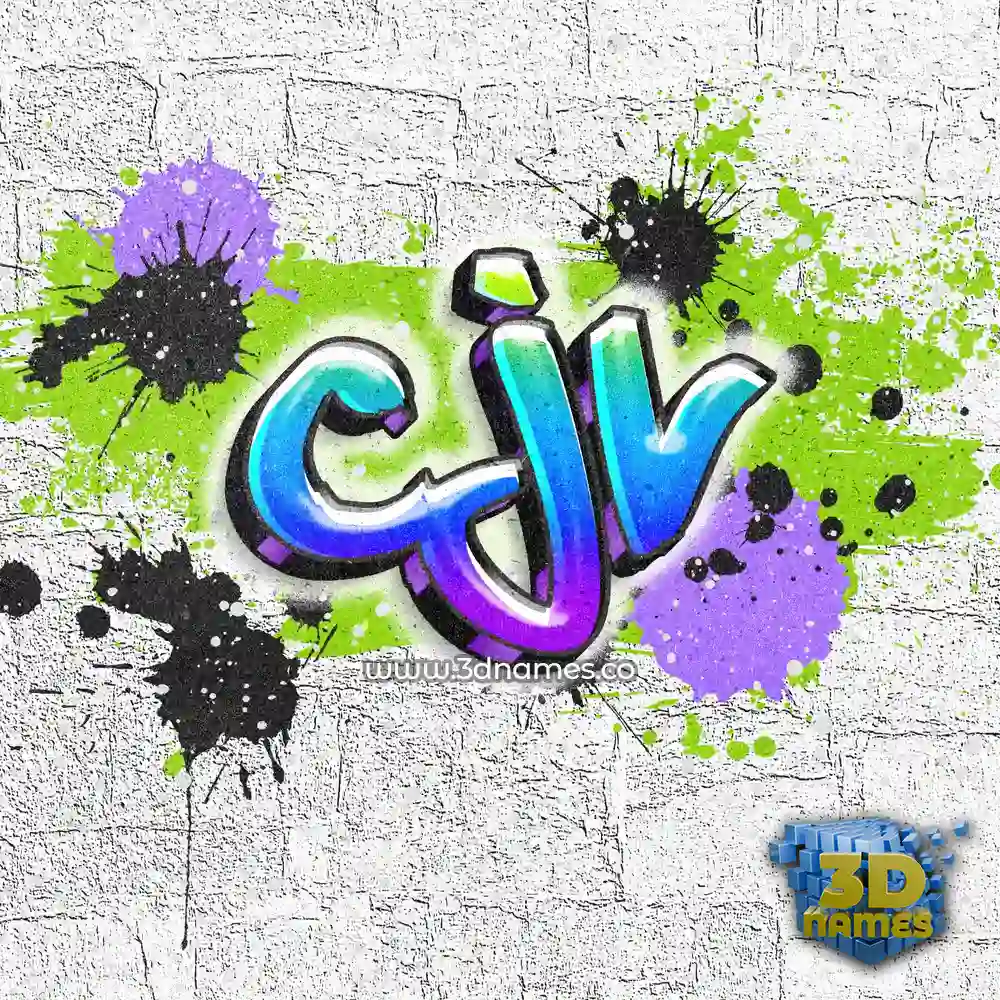 cjv in Graffiti Grunge style - 3D name wallpaper