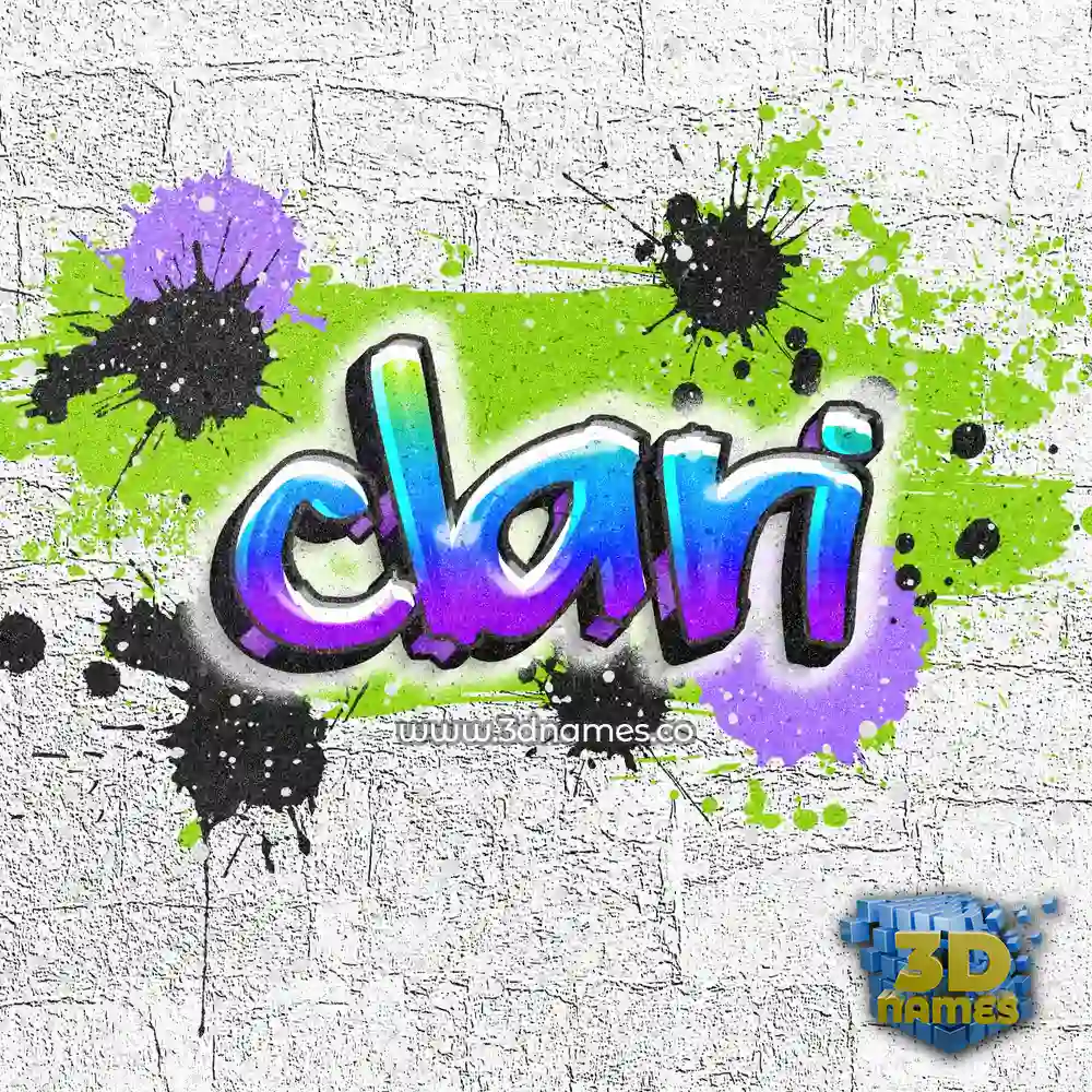clari in Graffiti Grunge style - 3D name wallpaper