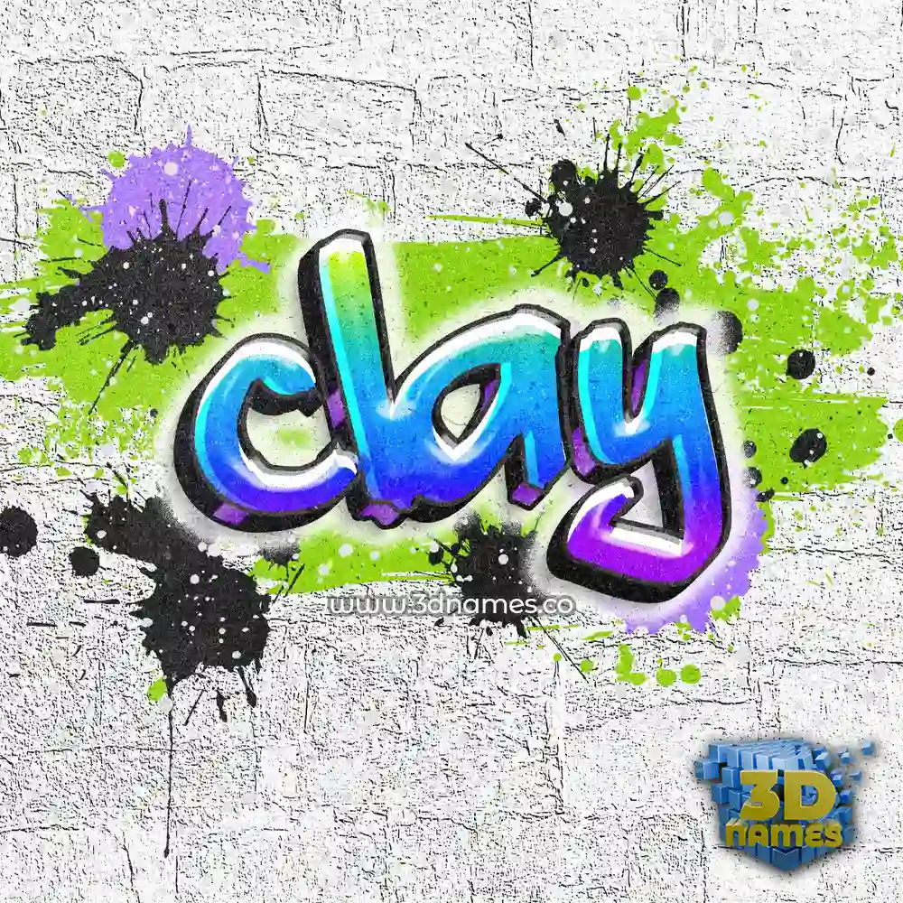 clay in Graffiti Grunge style - 3D name wallpaper