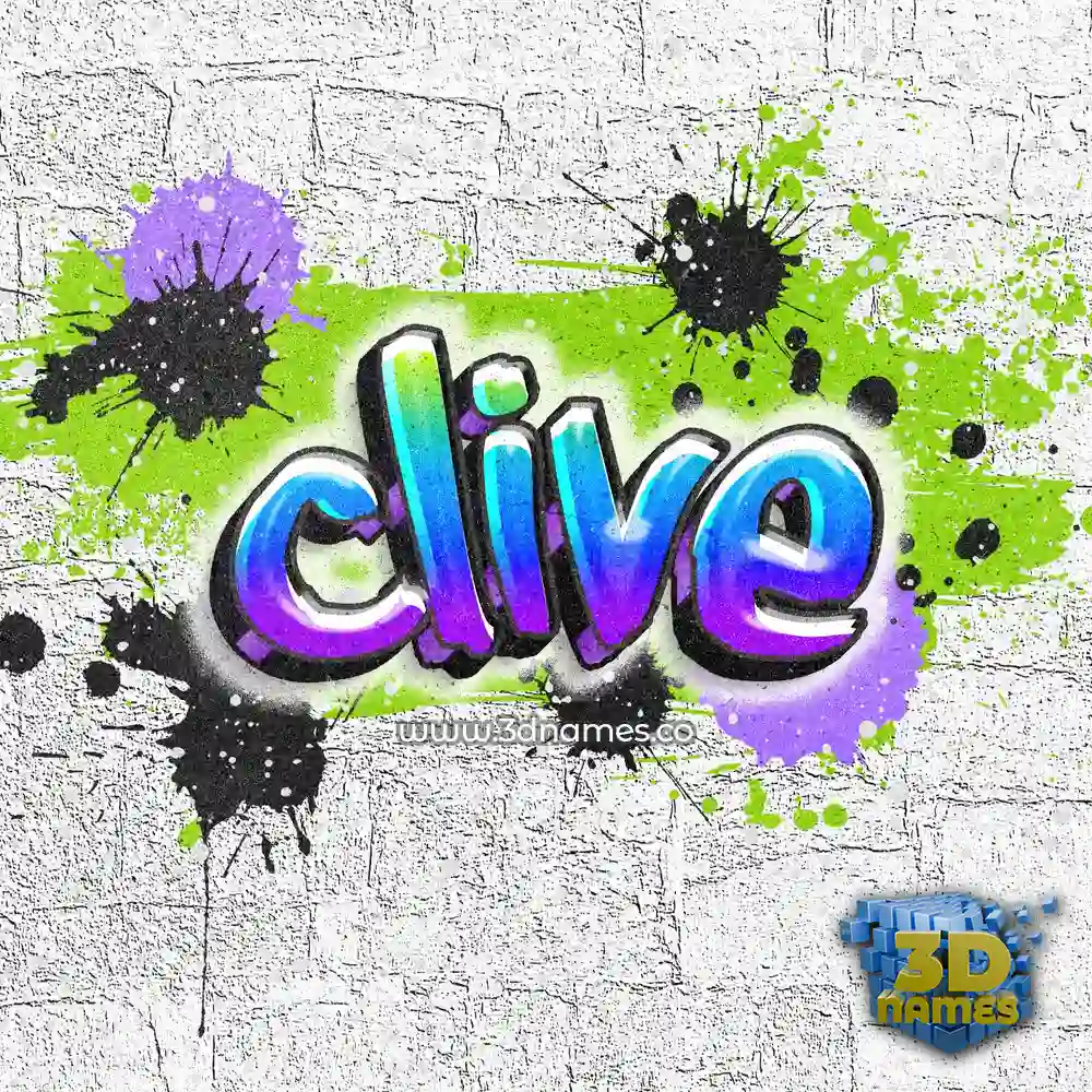 clive in Graffiti Grunge style - 3D name wallpaper