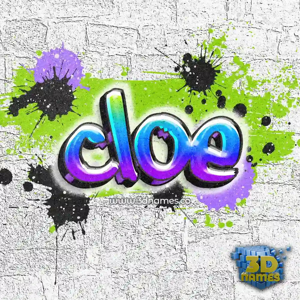 cloe in Graffiti Grunge style - 3D name wallpaper