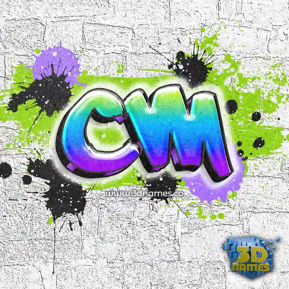 cm in Graffiti Grunge style - 3D name wallpaper