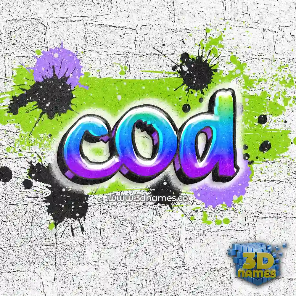 cod in Graffiti Grunge style - 3D name wallpaper