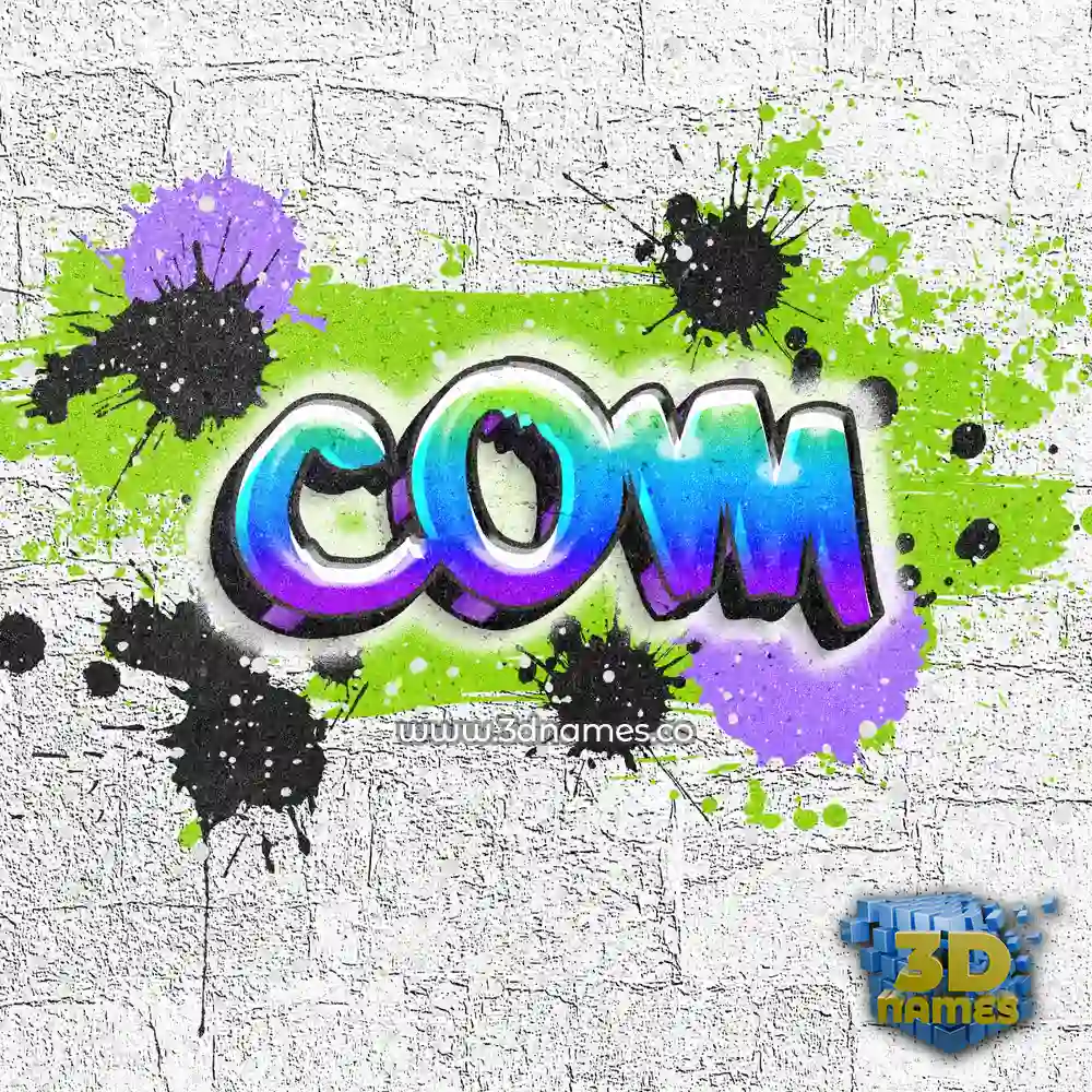 com in Graffiti Grunge style - 3D name wallpaper