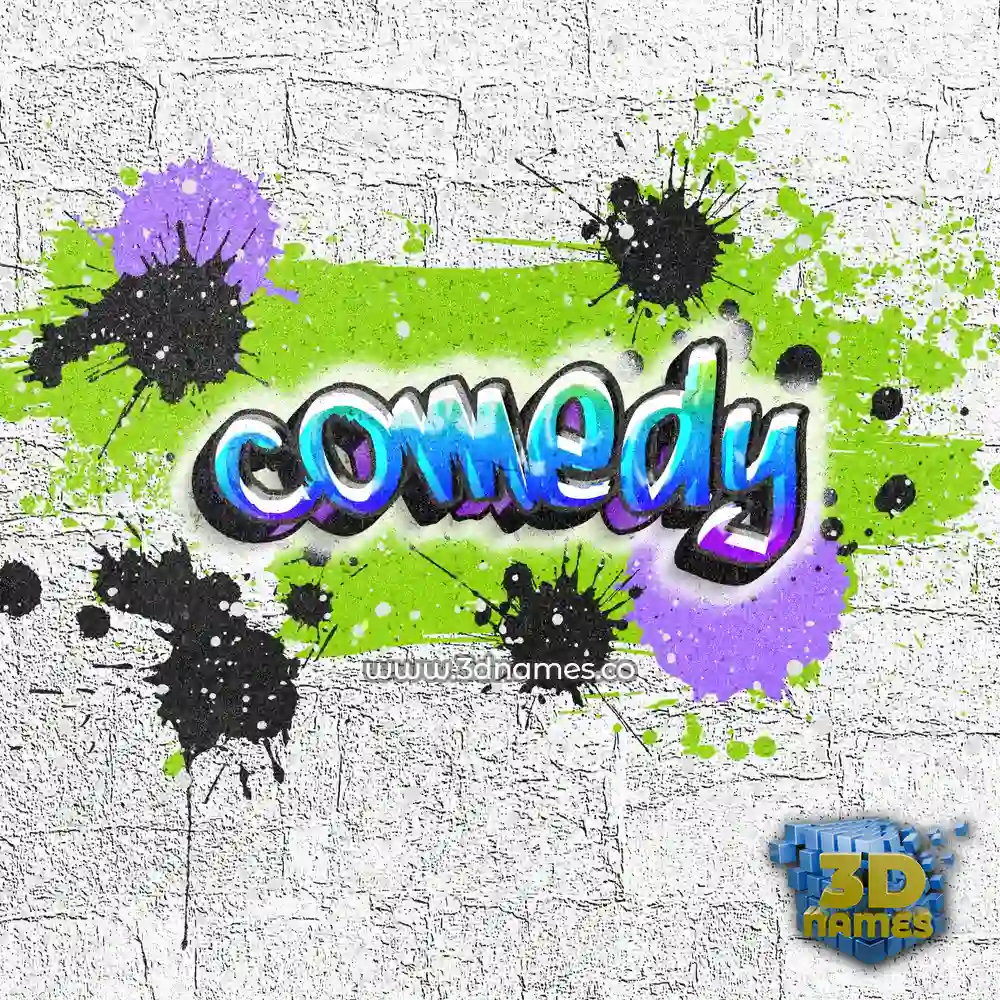 comedy in Graffiti Grunge style - 3D name wallpaper