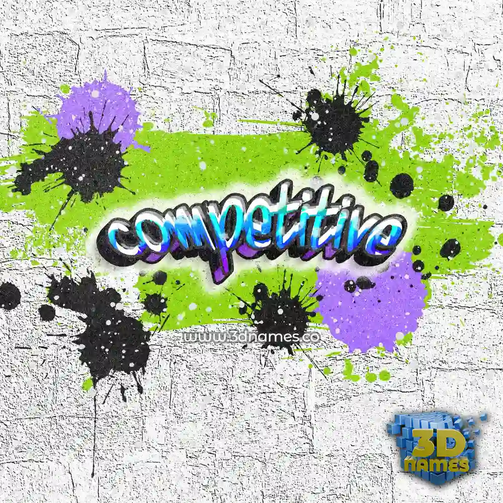 competitive in Graffiti Grunge style - 3D name wallpaper