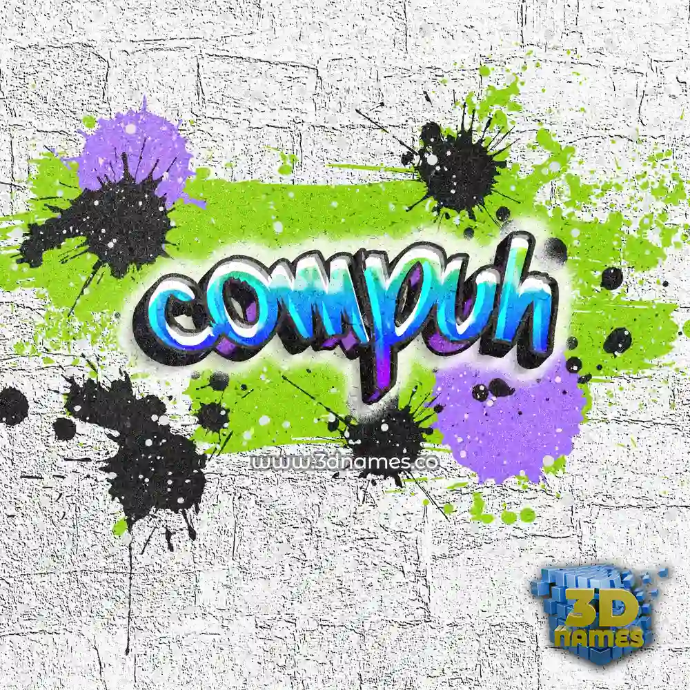 compuh in Graffiti Grunge style - 3D name wallpaper