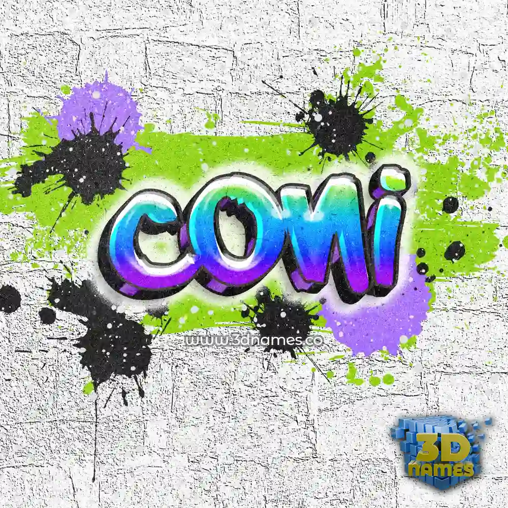 coni in Graffiti Grunge style - 3D name wallpaper
