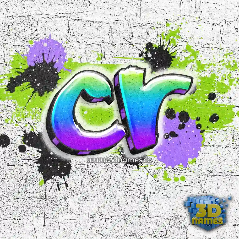 cr in Graffiti Grunge style - 3D name wallpaper
