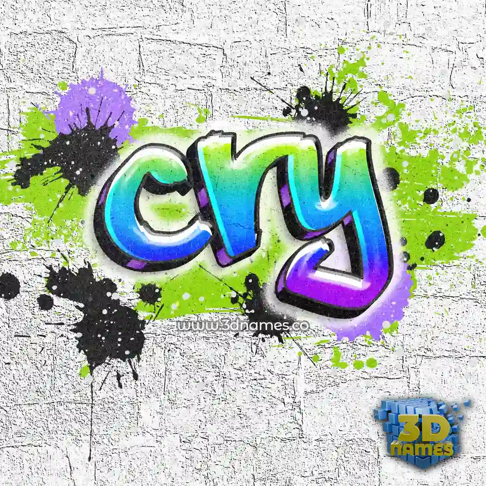cry in Graffiti Grunge style - 3D name wallpaper