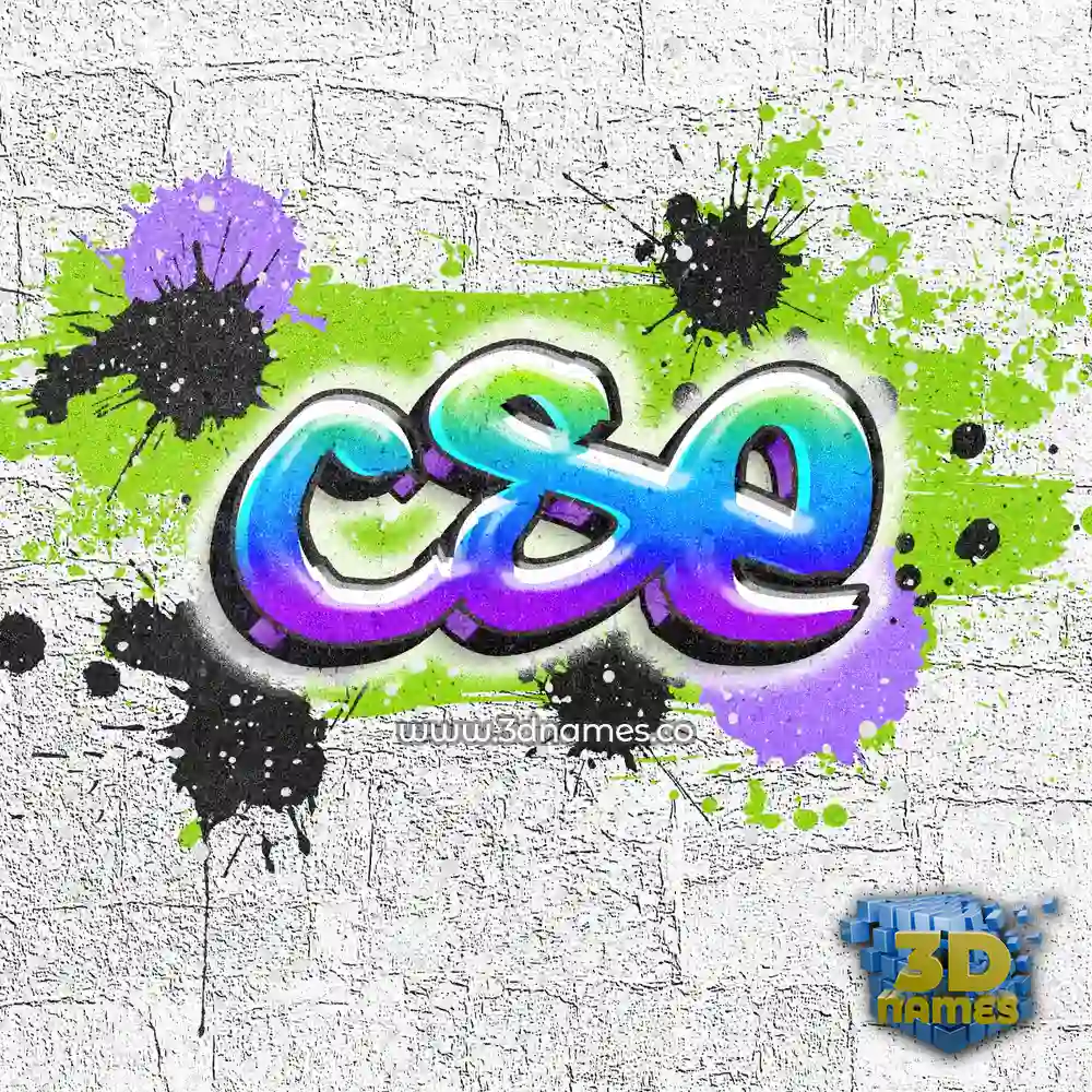 cse in Graffiti Grunge style - 3D name wallpaper