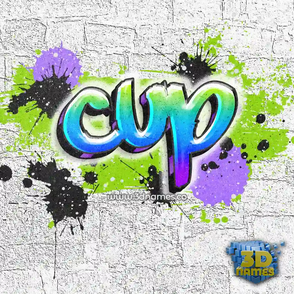cup in Graffiti Grunge style - 3D name wallpaper