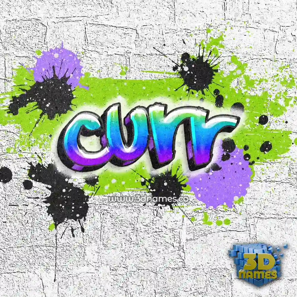 curr in Graffiti Grunge style - 3D name wallpaper