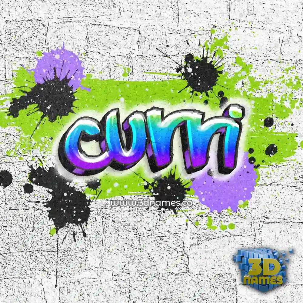 curri in Graffiti Grunge style - 3D name wallpaper