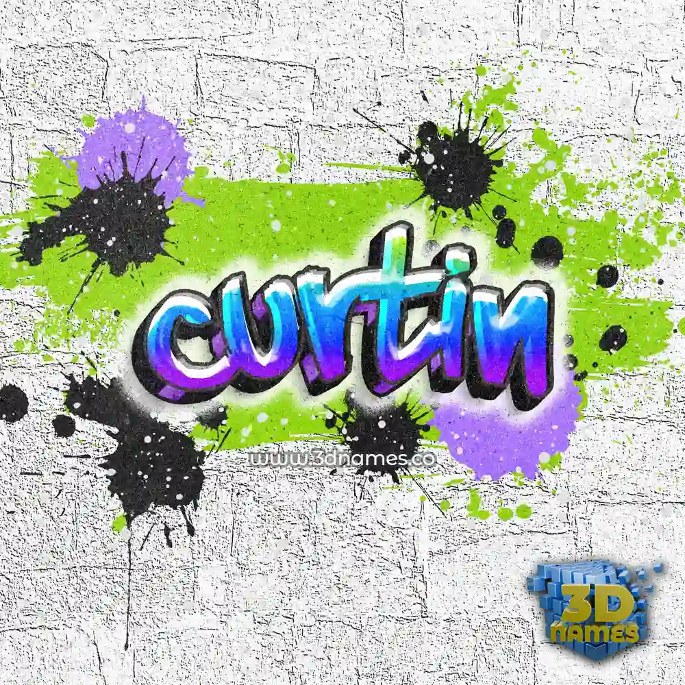 curtin in Graffiti Grunge style - 3D name wallpaper