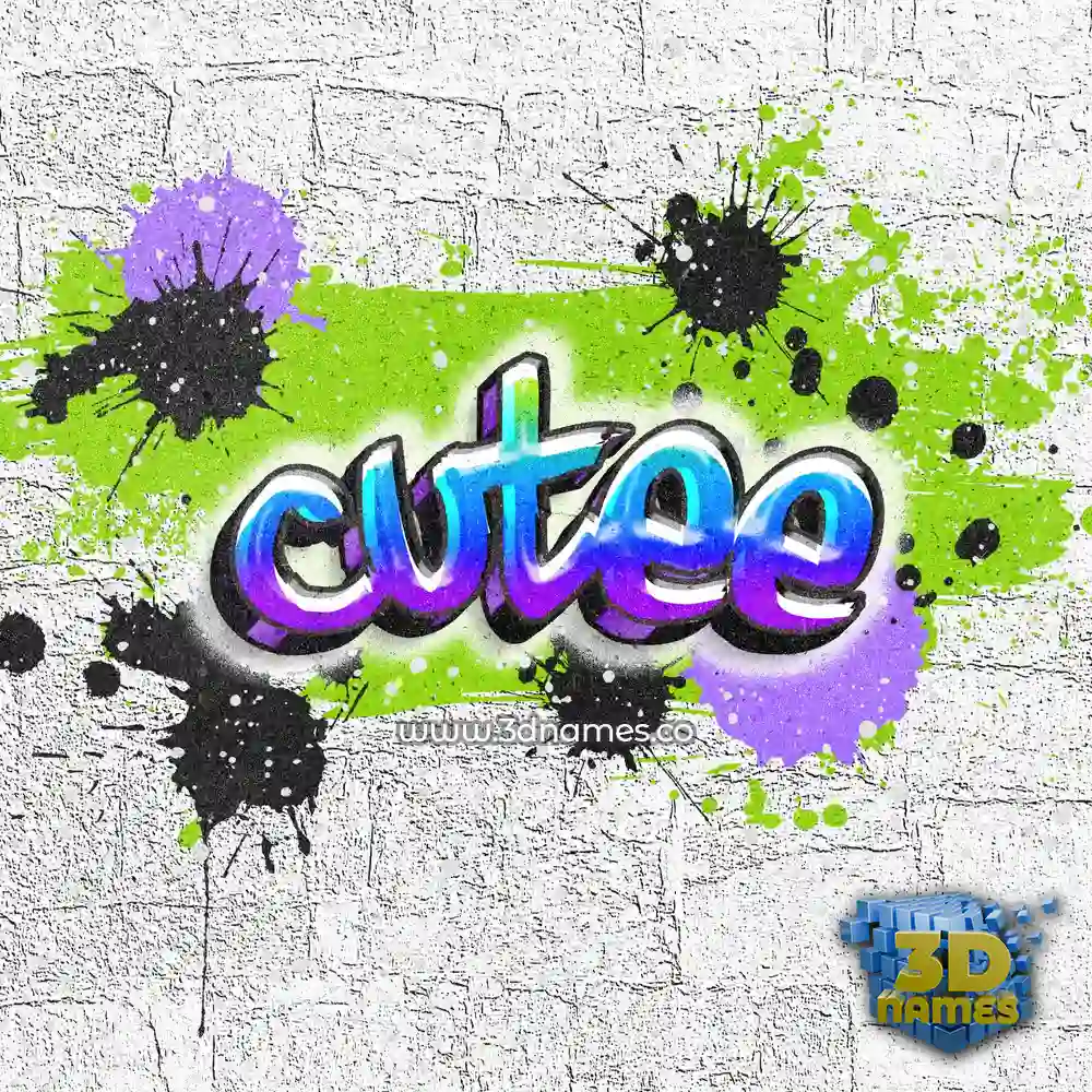 cutee in Graffiti Grunge style - 3D name wallpaper