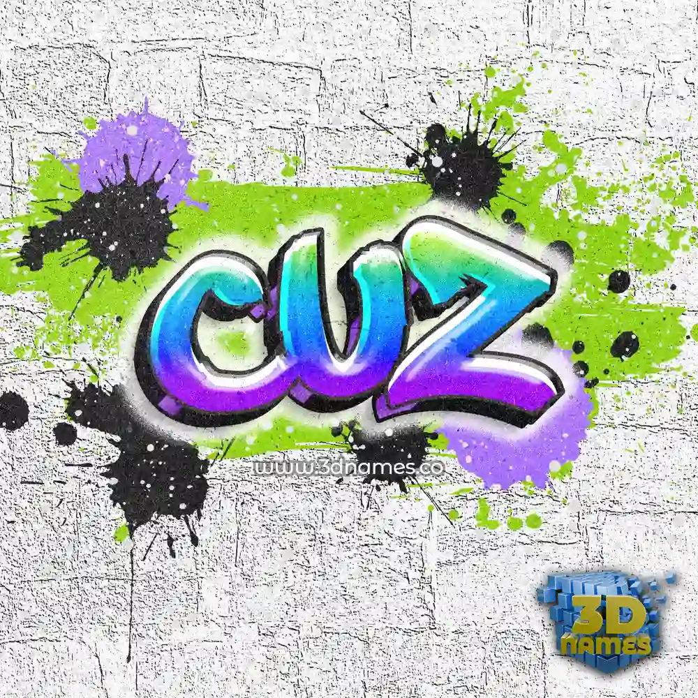 cuz in Graffiti Grunge style - 3D name wallpaper