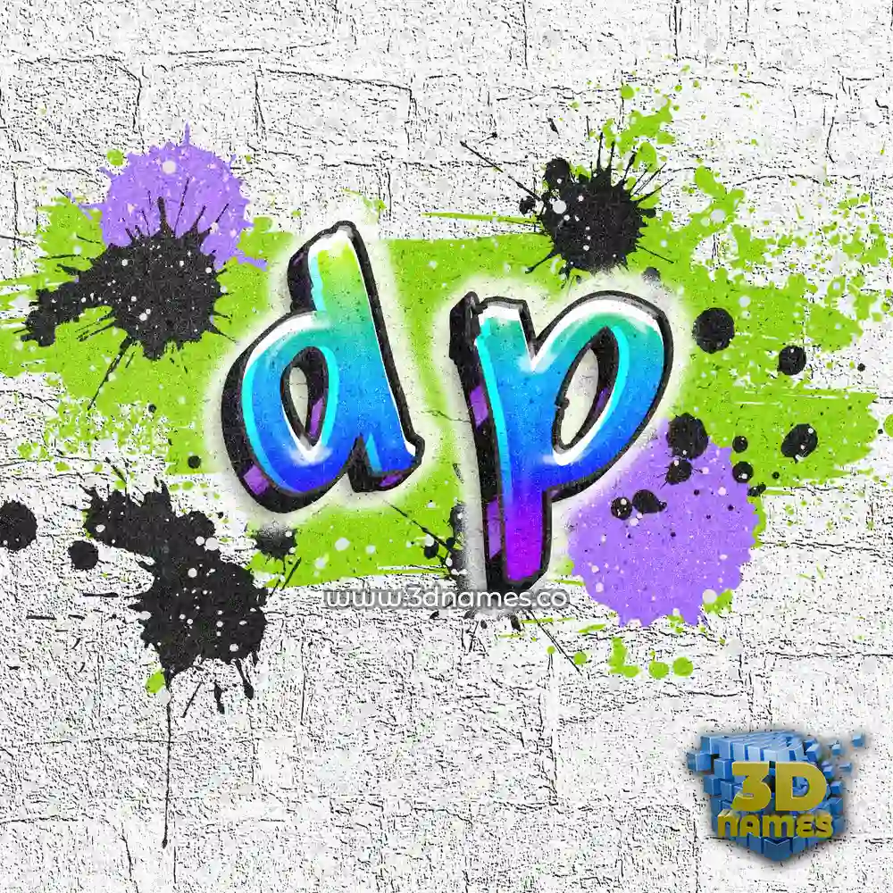 d p in Graffiti Grunge style - 3D name wallpaper