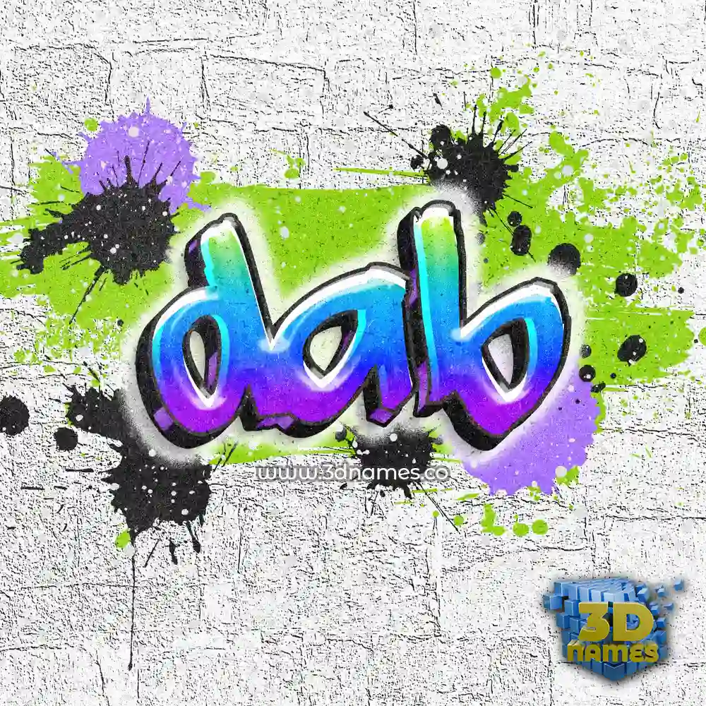 dab in Graffiti Grunge style - 3D name wallpaper