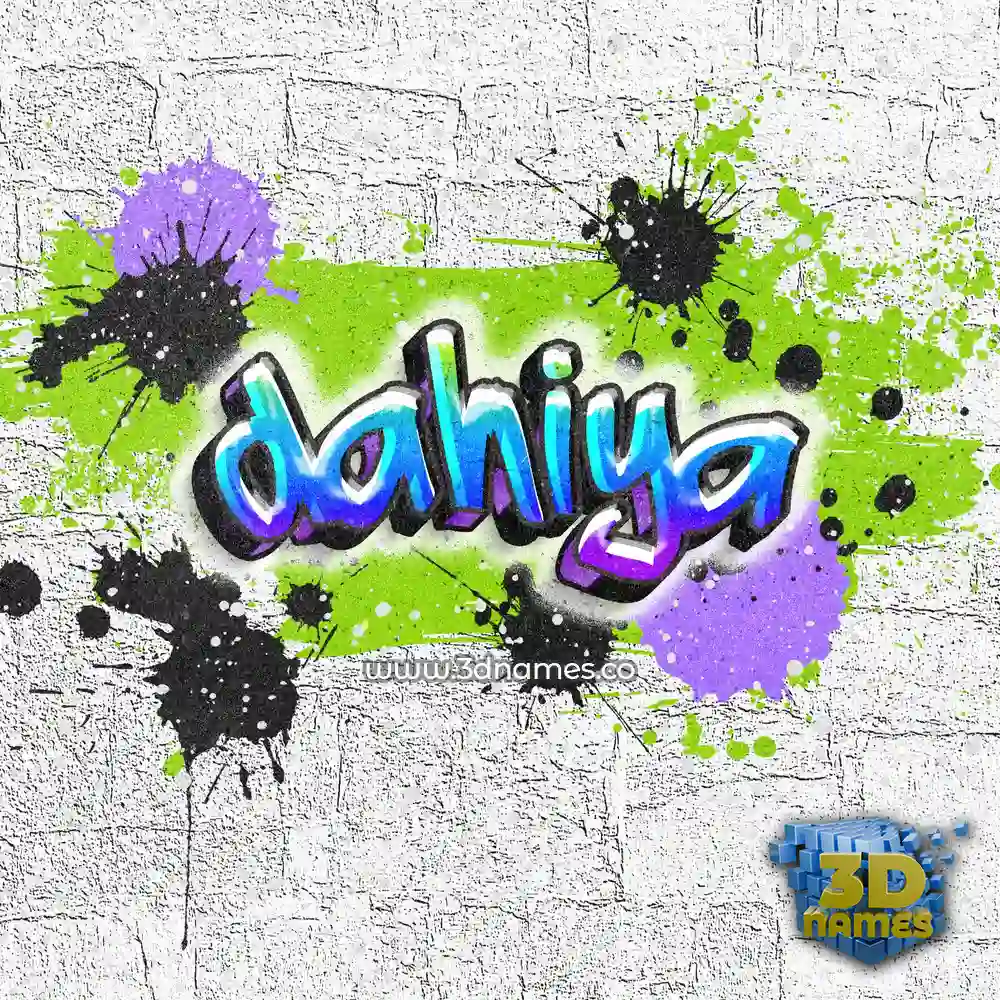 dahiya in Graffiti Grunge style - 3D name wallpaper