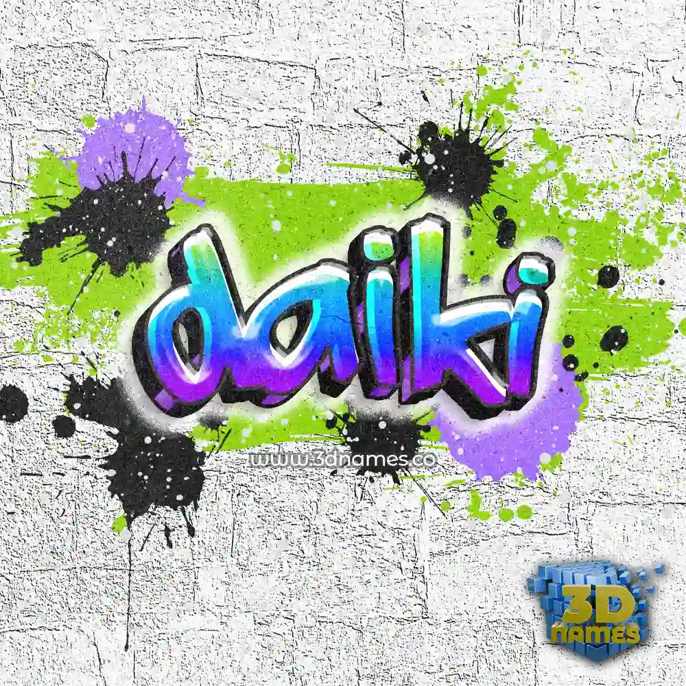 daiki in Graffiti Grunge style - 3D name wallpaper