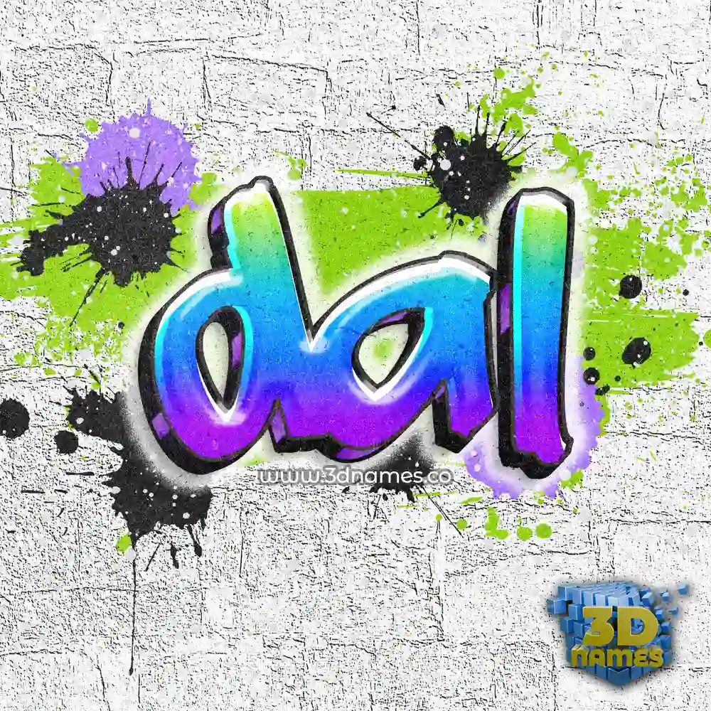 dal in Graffiti Grunge style - 3D name wallpaper
