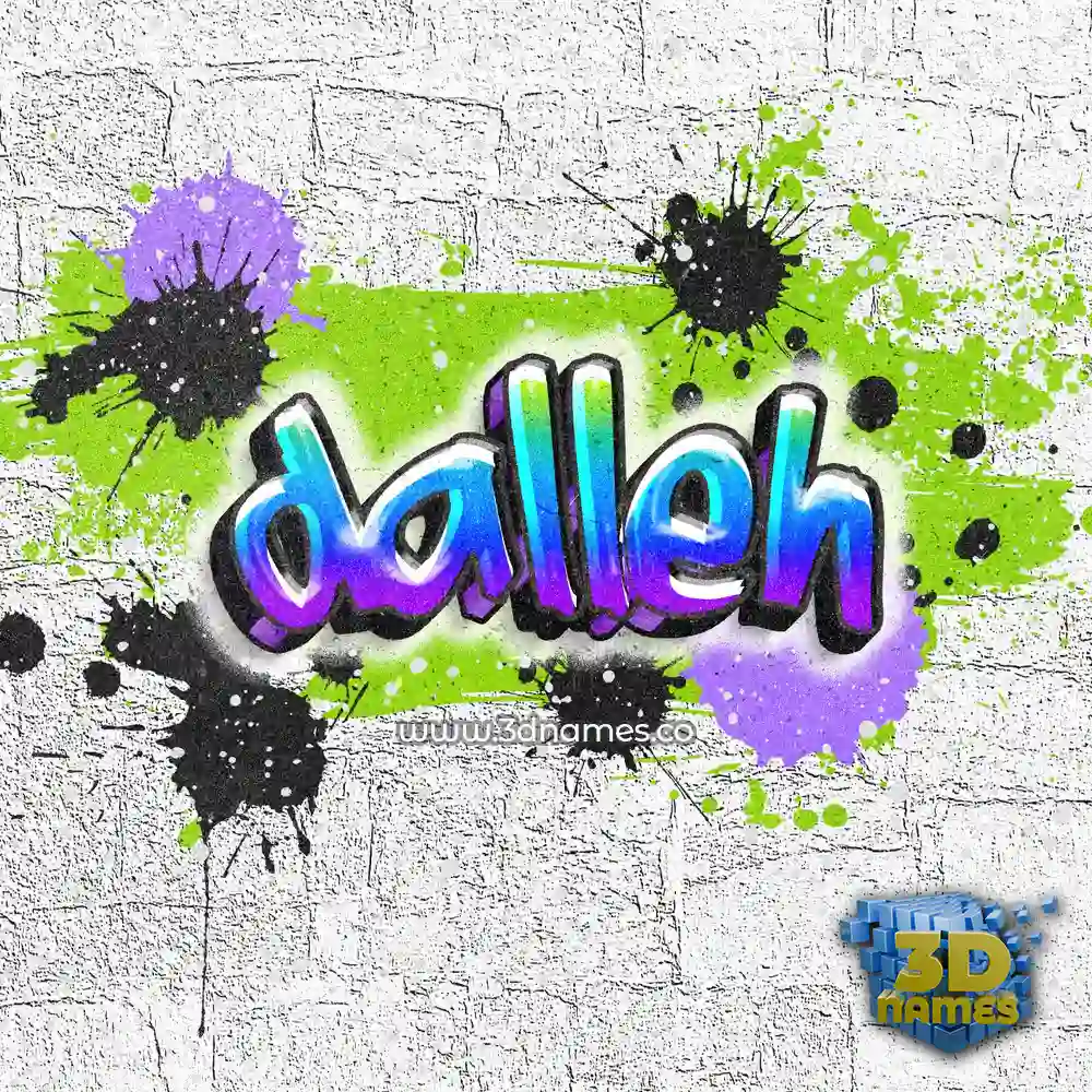 dalleh in Graffiti Grunge style - 3D name wallpaper