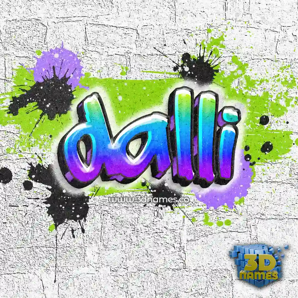 dalli in Graffiti Grunge style - 3D name wallpaper