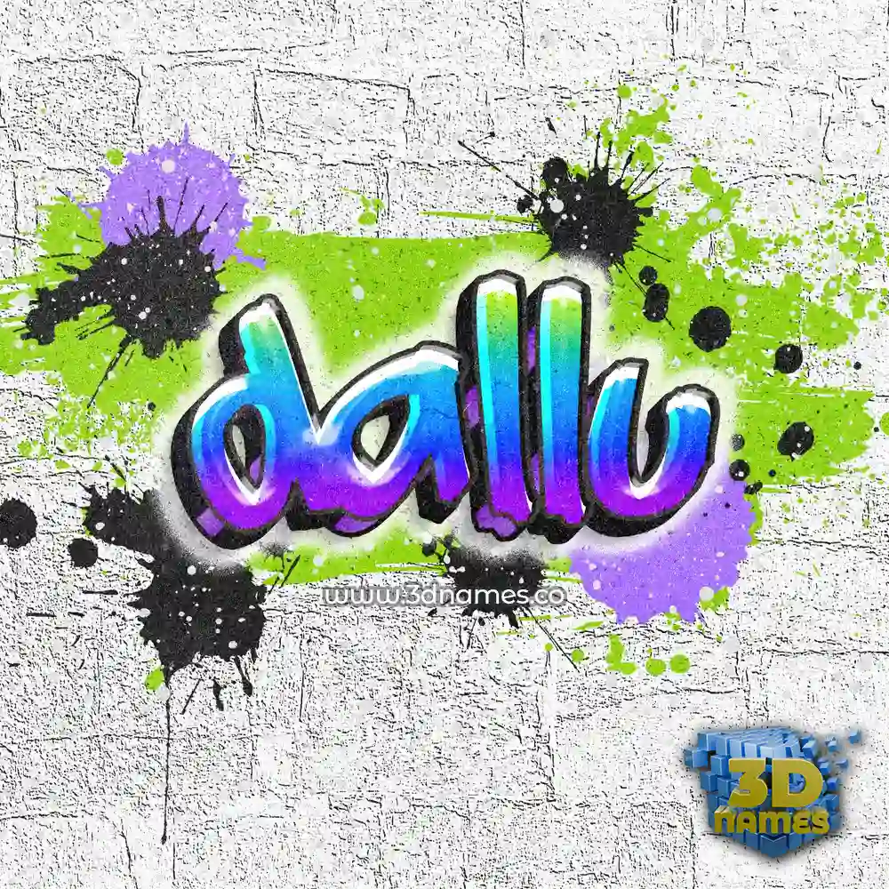 dallu in Graffiti Grunge style - 3D name wallpaper