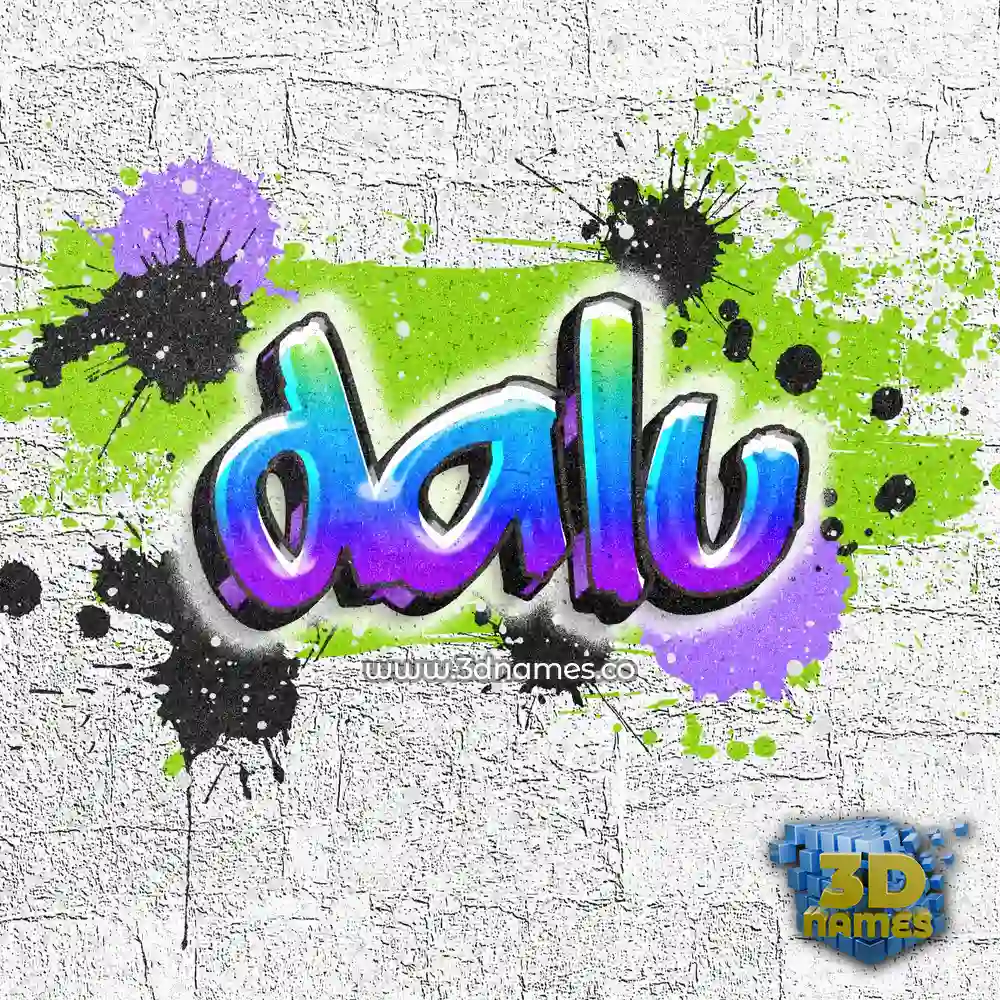 dalu in Graffiti Grunge style - 3D name wallpaper