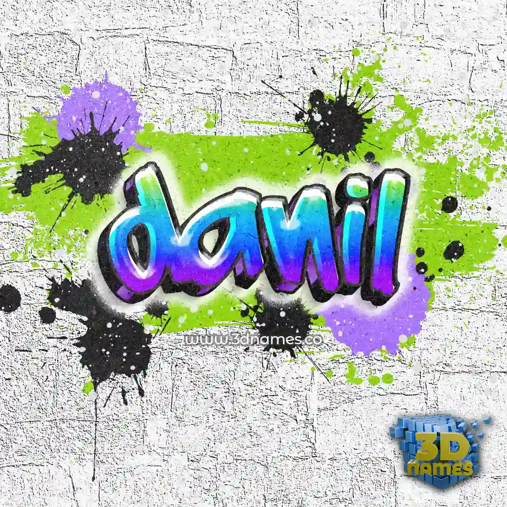 danil in Graffiti Grunge style - 3D name wallpaper